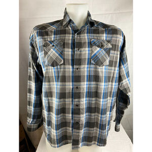 Men’s Wrangler Jeans Co Plaid Long Sleeve Button Up Western Shirt Size 3XL EUC